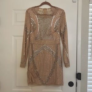 Long Sleeve Sequin Dress